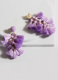 Daisy Purple Tassel Earrings