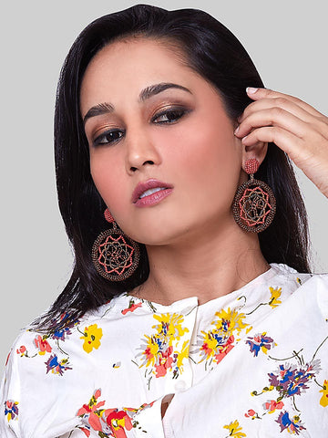 Mehr Embroidered Drop Earrings
