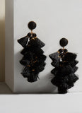 Daisy Black Tassel Earrings