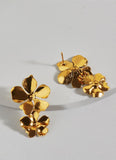 Beack Floral Earrings (Gold)