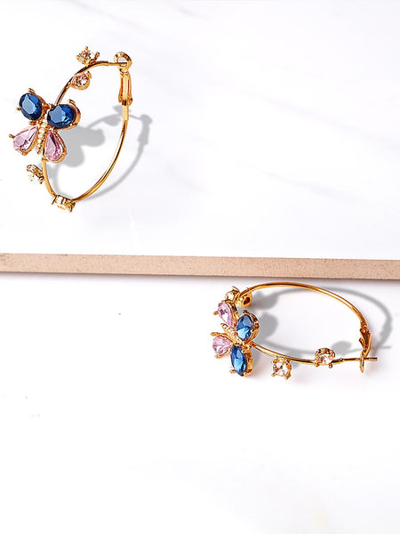 Butterfly on a Hoop earrings