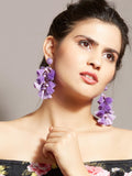 Daisy Purple Tassel Earrings