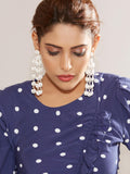 Selena Beaded Drop Earrings (White)