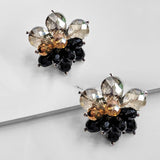 Presley Crystal Stud Earrings (Black)