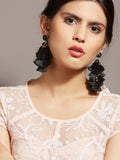 Daisy Black Tassel Earrings