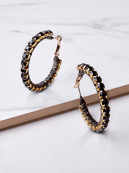 Farcia Black Hoop Earrings