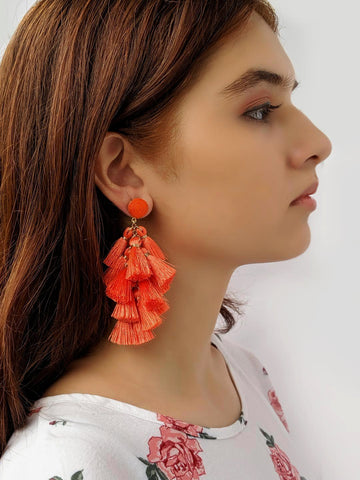 Floria Tassel Earring(Orange)