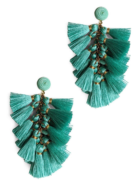 Floria Tassel Earring(Green)
