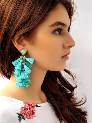 Floria Tassel Earring(Green)