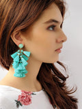 Daisy  Mint Tassel Earrings