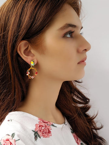 Nature In Enamel Earrings