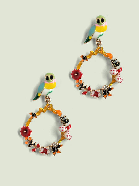 Nature In Enamel Earrings