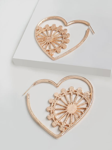 Dainty London Eye Heart Hoop Earring