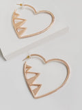 Mansonry Egyptian Pyramids  Heart Hoop Earring