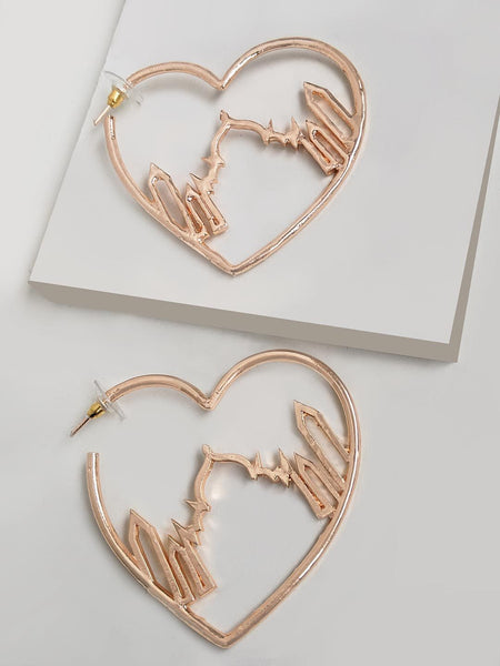 Royal Taj Mahal Heart Hoop Earring