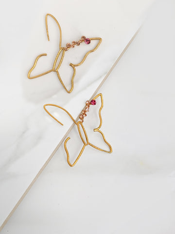 Fluttery Butterfly Stone Earrings