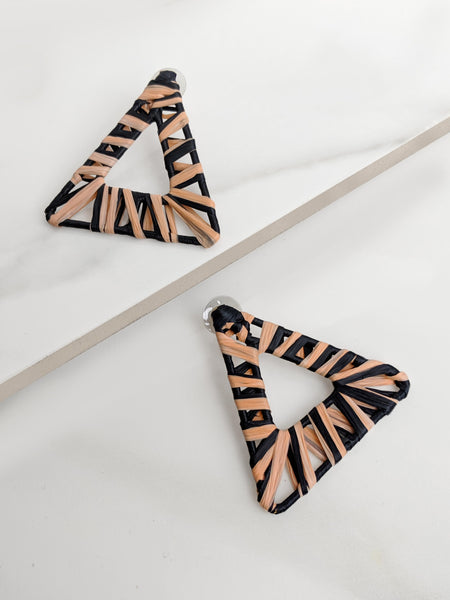 Rafia Triangle  Earrings