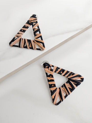 Rafia Triangle  Earrings