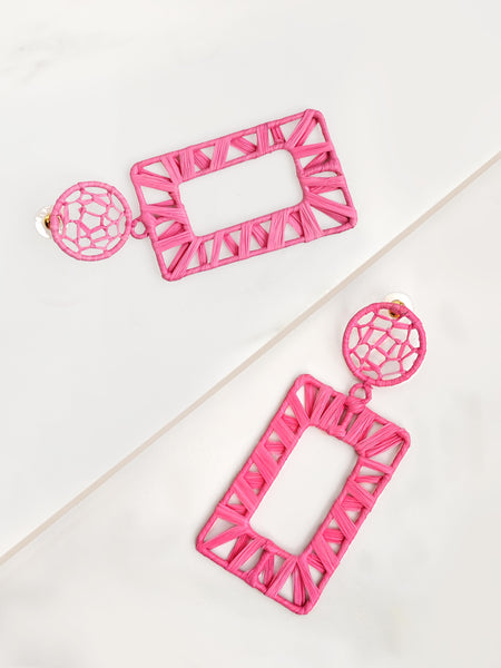 Raffia Pink Earrings
