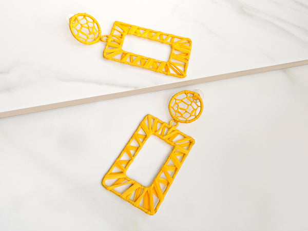 Raffia Yellow Earrings