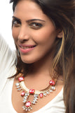 Rolling Stone Necklace Pink