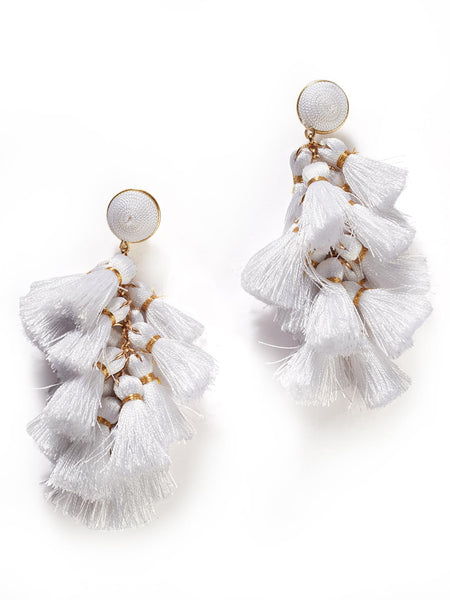 White Tassel Earring
