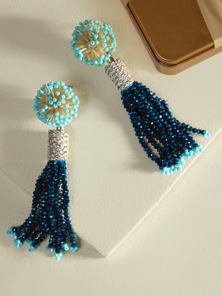 Fleur Round Silk Drop Earrings