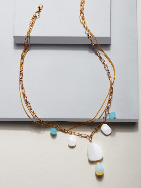 Katherin hand charmed layered necklace