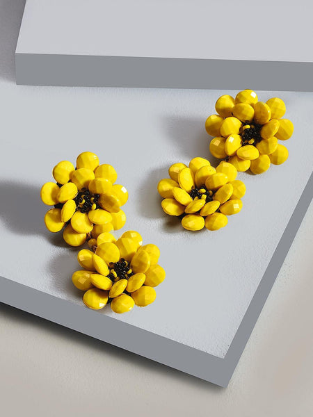 Rosalie blooming drop earrings (yellow)