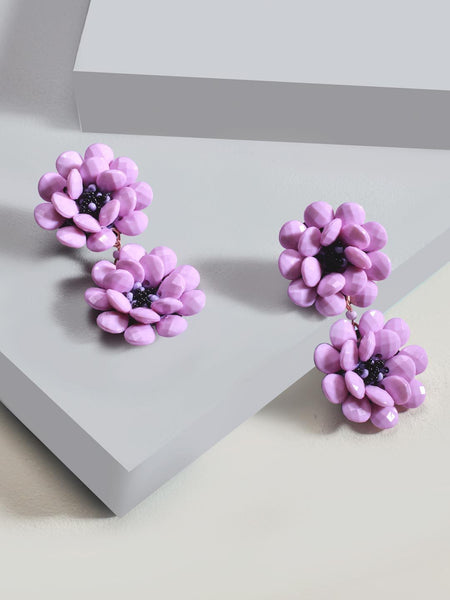 Rosalie blooming drop earrings (Mauve)