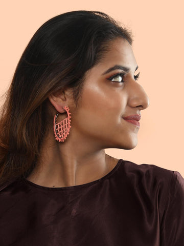 Riley hoop earrings  (Peach)