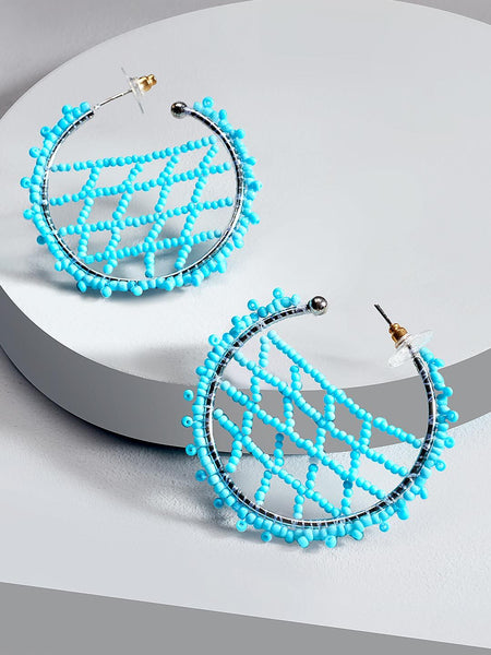 Riley hoop earrings  (Blue)