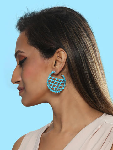 Riley hoop earrings  (Blue)