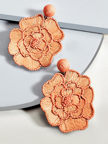 Floret drop earrings (Peach)