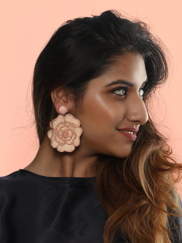 Floret drop earrings (Peach)