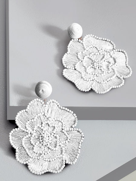 Floret drop earrings (White)