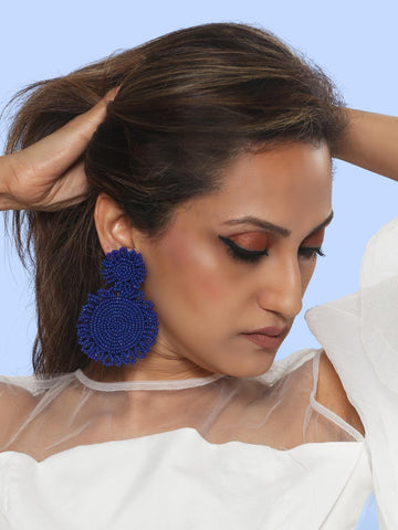 Marise flower earrings (blue)