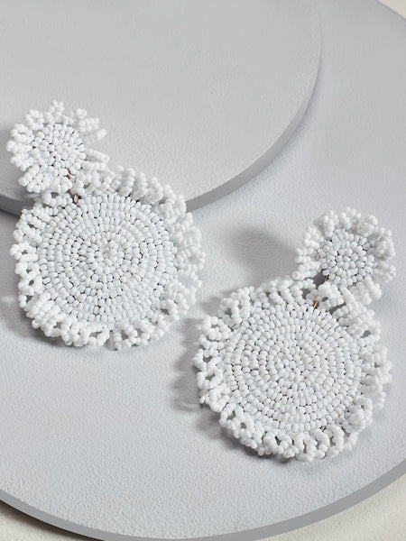 Marise flower earrings (White)