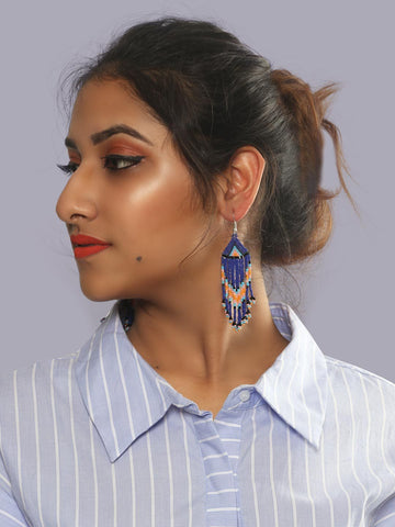 Orianna beaded earrings (Blue)