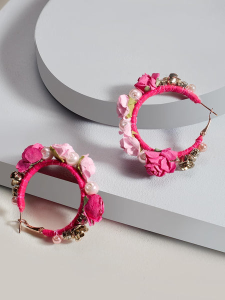 Floret hoop earrings