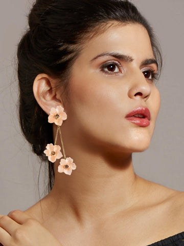 coloured balanced drop earrings (Blush)