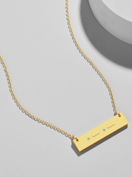 Morse code bar pendant