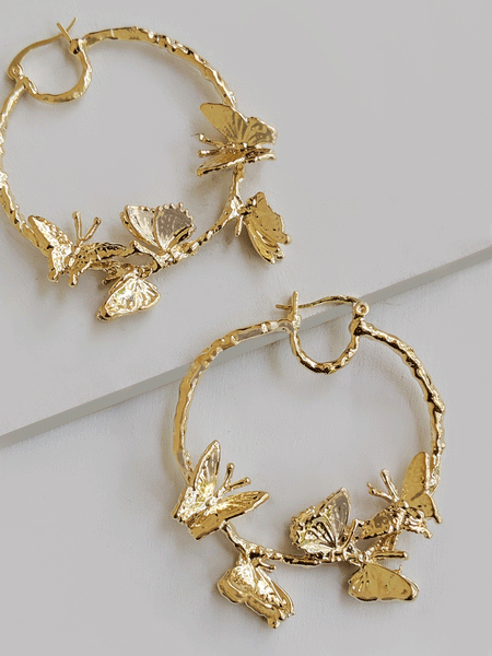 Midnight Butterfly Hoop