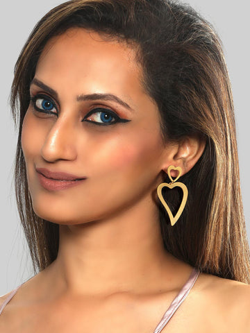 Open Heart Dangler Earrings