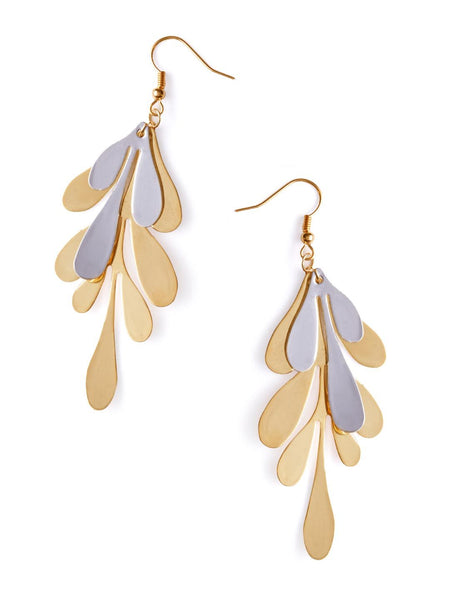 Two Toned Leaf Earring