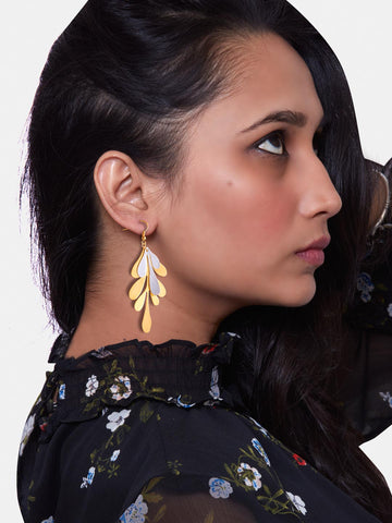 Two Toned Leaf Earring