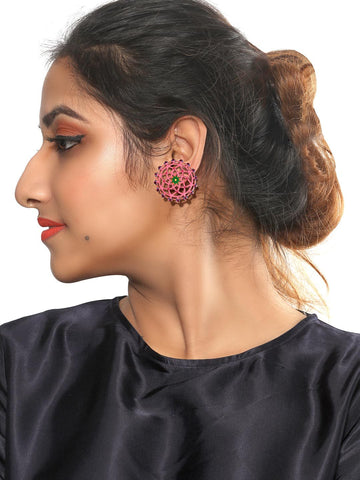 Mandala Enamel Stud Earrings