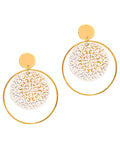 Peach Round Earring