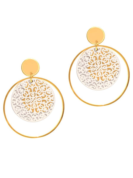 Peach Round Earring