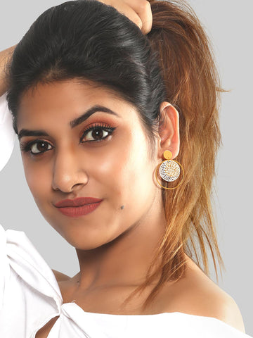 Peach Round Earring